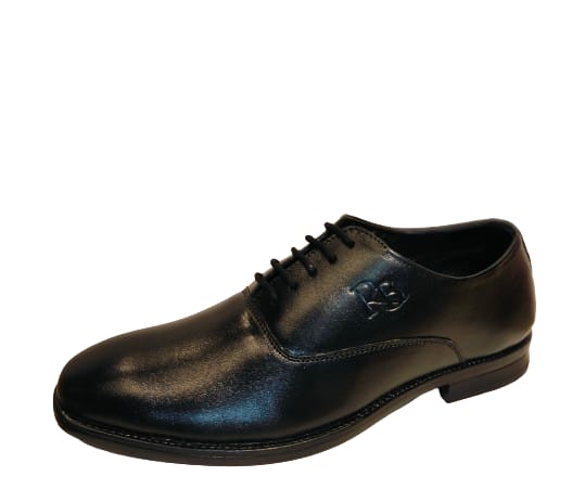 Russellen Brown Crust Leather Formal black shoes round toe