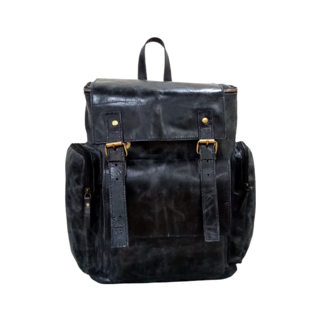 Adam bags luxury blue oil pullup bagpack